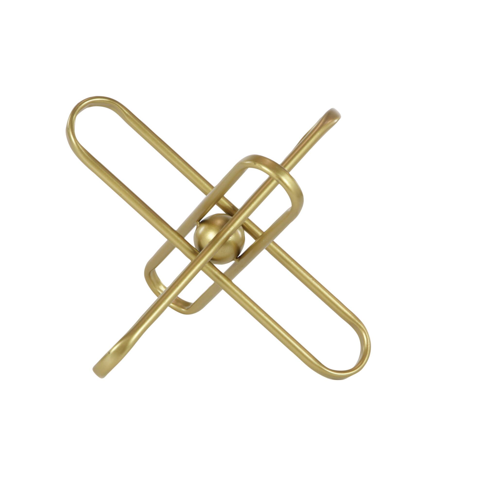 CosmoLiving by Cosmopolitan Gold Metal Modern Geometric Sculpture Set